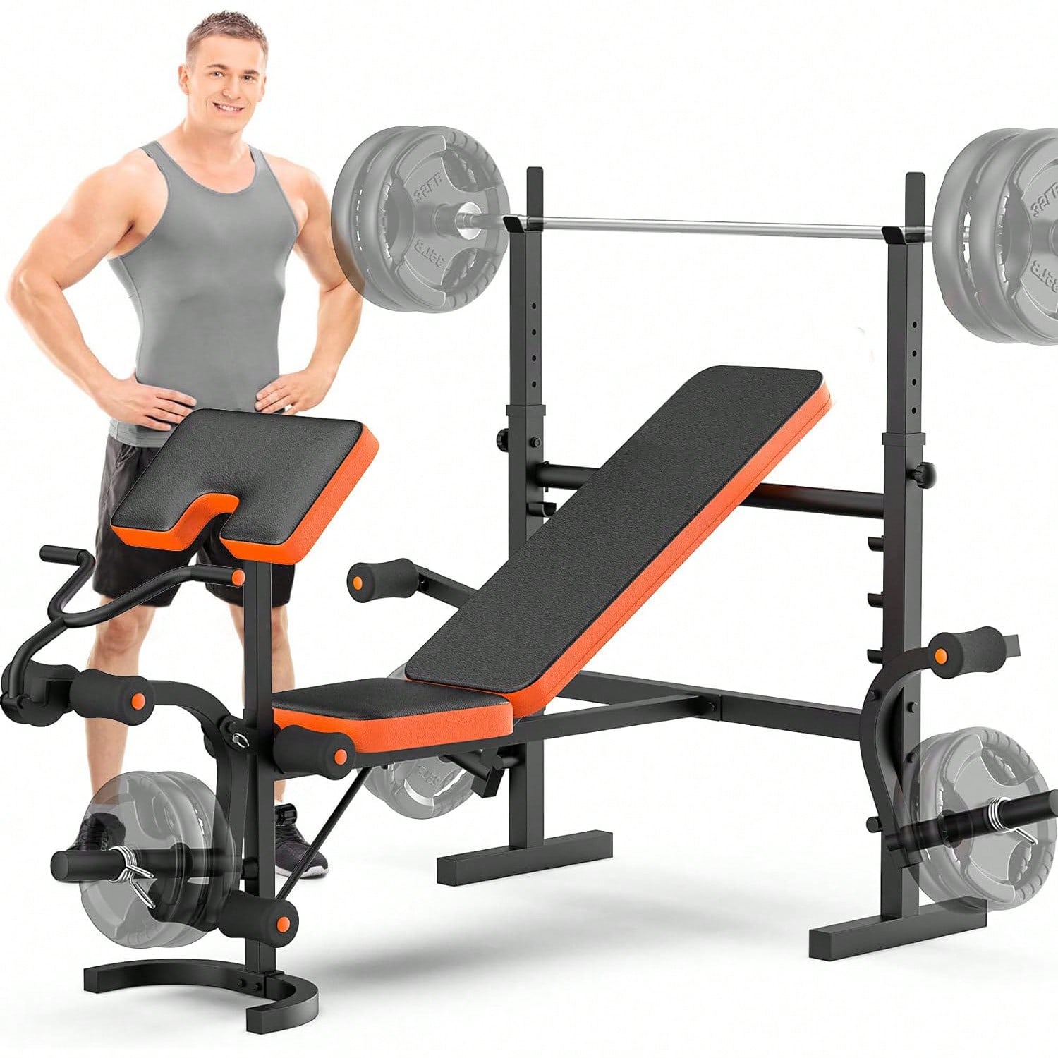Home Gym With Leg Press - Panca per Pesi GIKPAL, Set Panca