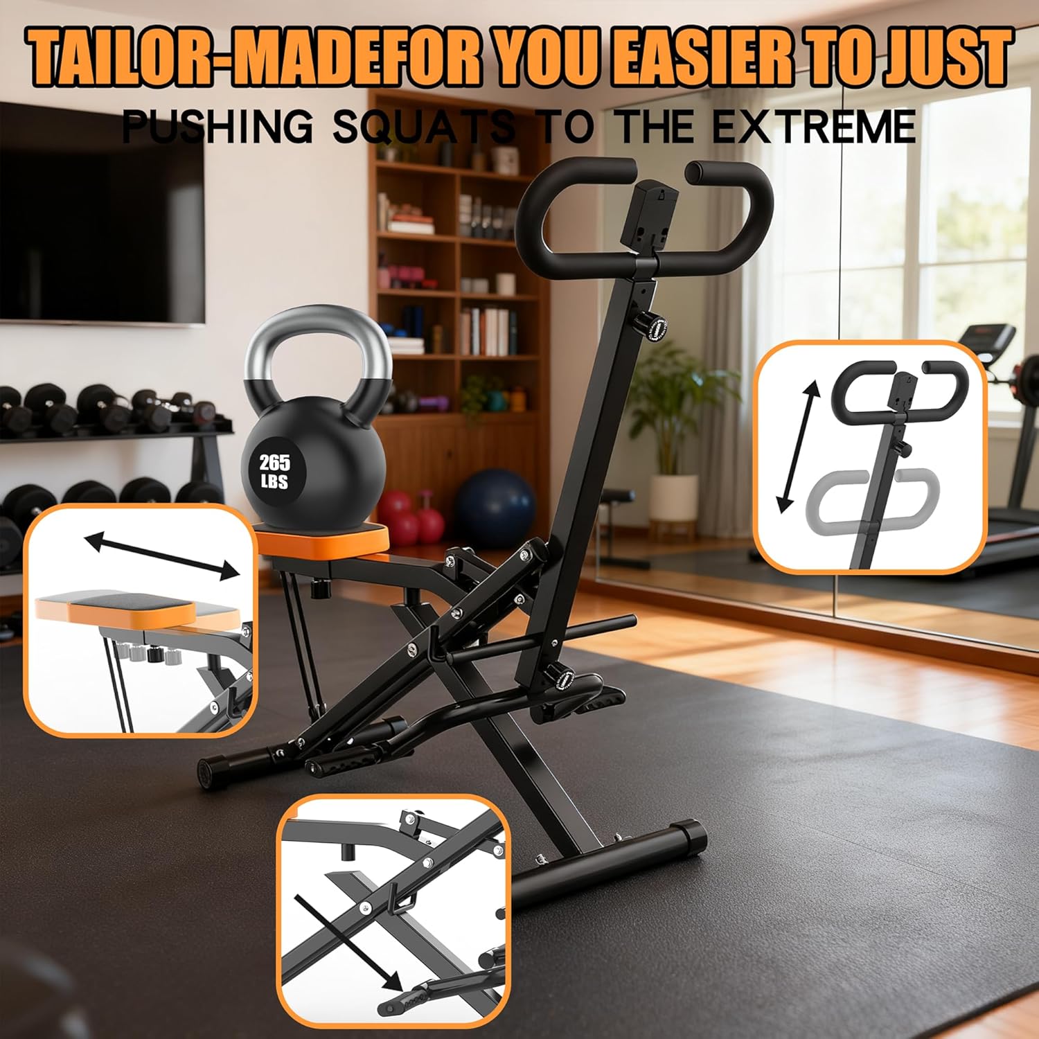 Home Gym With Leg Press - Macchina per Squat Domestica, Attrezzo Pieghevole