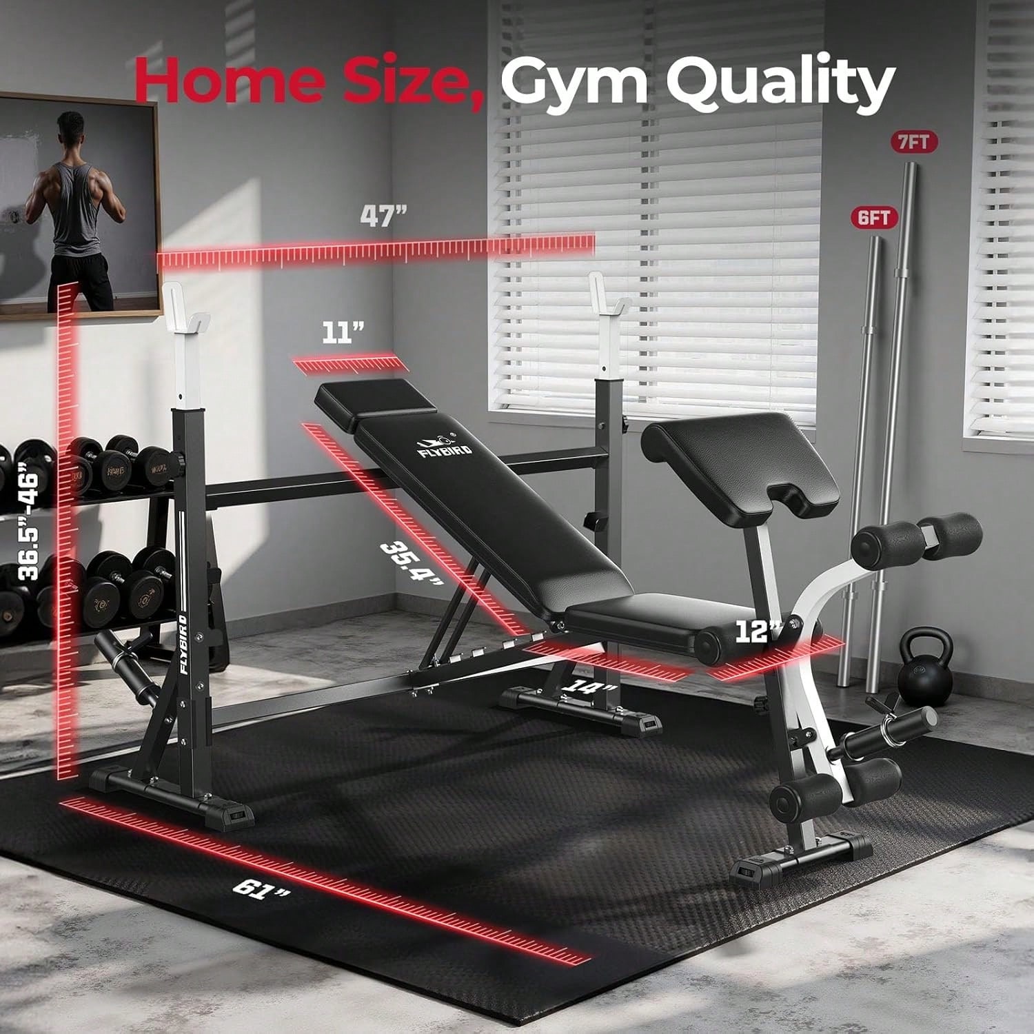 Panca Regolabile FLYBIRD, con  - Home Gym With Leg Press recensione e prezzo